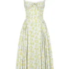 Adabella mykblå vintage blomstertrykk bomulls halterneck Sommerkjoler