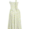 Adabella mykblå vintage blomstertrykk bomulls halterneck Sommerkjoler