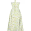 Adabella mykblå vintage blomstertrykk bomulls halterneck Sommerkjoler