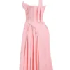 Adabella Rose rosa bomulls halterneck midilengde Sommerkjoler