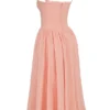 Adalyn Peach Broderie Anglais Midi Sommerkjoler