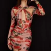 Adanna Rose Print Korsetter Mini Kjoler