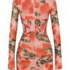 Adanna Rose Print Korsetter Mini Kjoler