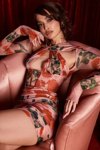 Adanna Rose Print Korsetter Mini Kjoler