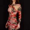 Adanna Rose Print Korsetter Mini Kjoler