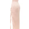 Adrienne Champagne satenkjole uten stropper