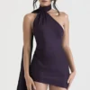 Aida Night Shade asymmetrisk kjol med omslagshals