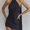 Aida Night Shade asymmetrisk kjol med omslagshals