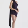 Aida Night Shade asymmetrisk kjol med omslagshals