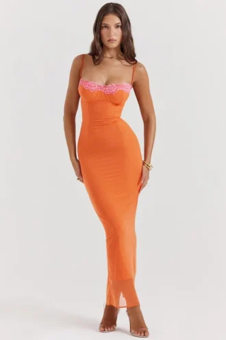 Aiza Flame Orange Maxi-kjoler
