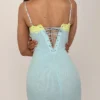 Aiza Ocean Blue Contrast Lace Maxi Kjoler