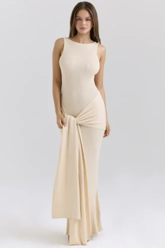 Akaia Champagne Waterfall Maxi Kjoler