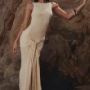 Akaia Champagne Waterfall Maxi Kjoler