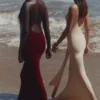 Akaia Champagne Waterfall Maxi Kjoler