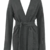 Alaia Charcoal Cardigan i kashmirblanding med belte