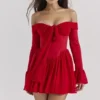 Alana Scarlet Off Shoulder Kjoler