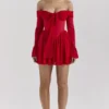 Alana Scarlet Off Shoulder Kjoler