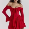 Alana Scarlet Off Shoulder Kjoler