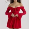 Alana Scarlet Off Shoulder Kjoler