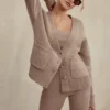 Alara Barley Chunky Cardigan i naturlig ull