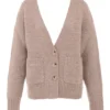 Alara Barley Chunky Cardigan i naturlig ull