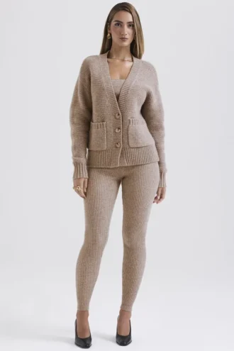 Alara Barley Chunky Cardigan i naturlig ull