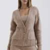 Alara Barley Chunky Cardigan i naturlig ull