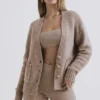 Alara Barley Chunky Cardigan i naturlig ull