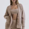 Alara Barley Chunky Cardigan i naturlig ull