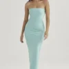 Alette Jade Satin Strapless Maxi Kjoler