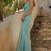 Alette Jade Satin Strapless Maxi Kjoler