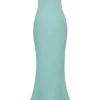 Alette Jade Satin Strapless Maxi Kjoler