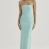 Alette Jade Satin Strapless Maxi Kjoler