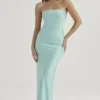 Alette Jade Satin Strapless Maxi Kjoler
