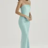 Alette Jade Satin Strapless Maxi Kjoler