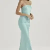 Alette Jade Satin Strapless Maxi Kjoler
