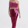 Alexis Hot Pink Sequin Maxi Skjørt