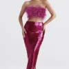 Alexis Hot Pink Sequin Maxi Skjørt