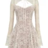 Alice Vintage kremfarget minikjole i blonder