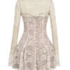 Alice Vintage kremfarget minikjole i blonder