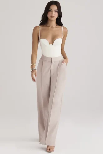 Alivia beige bukser med løs passform
