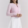Alliana rosa kort ullcardigan