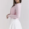 Alliana rosa kort ullcardigan