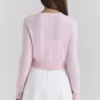 Alliana rosa kort ullcardigan
