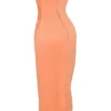 Alora Tangerine stroppeløs korsetter-midikjole