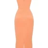Alora Tangerine stroppeløs korsetter-midikjole