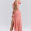 Aloura Coral Georgette Ruffle Maxi Kjoler