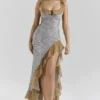 Aloura Paisley-printet georgette-maxi-kjol med volanger