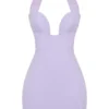 Alyssa Orchid Crepe Plunge Mini Kjoler