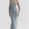 Amadi Cool Blue gulvlengde maxi-skjørt